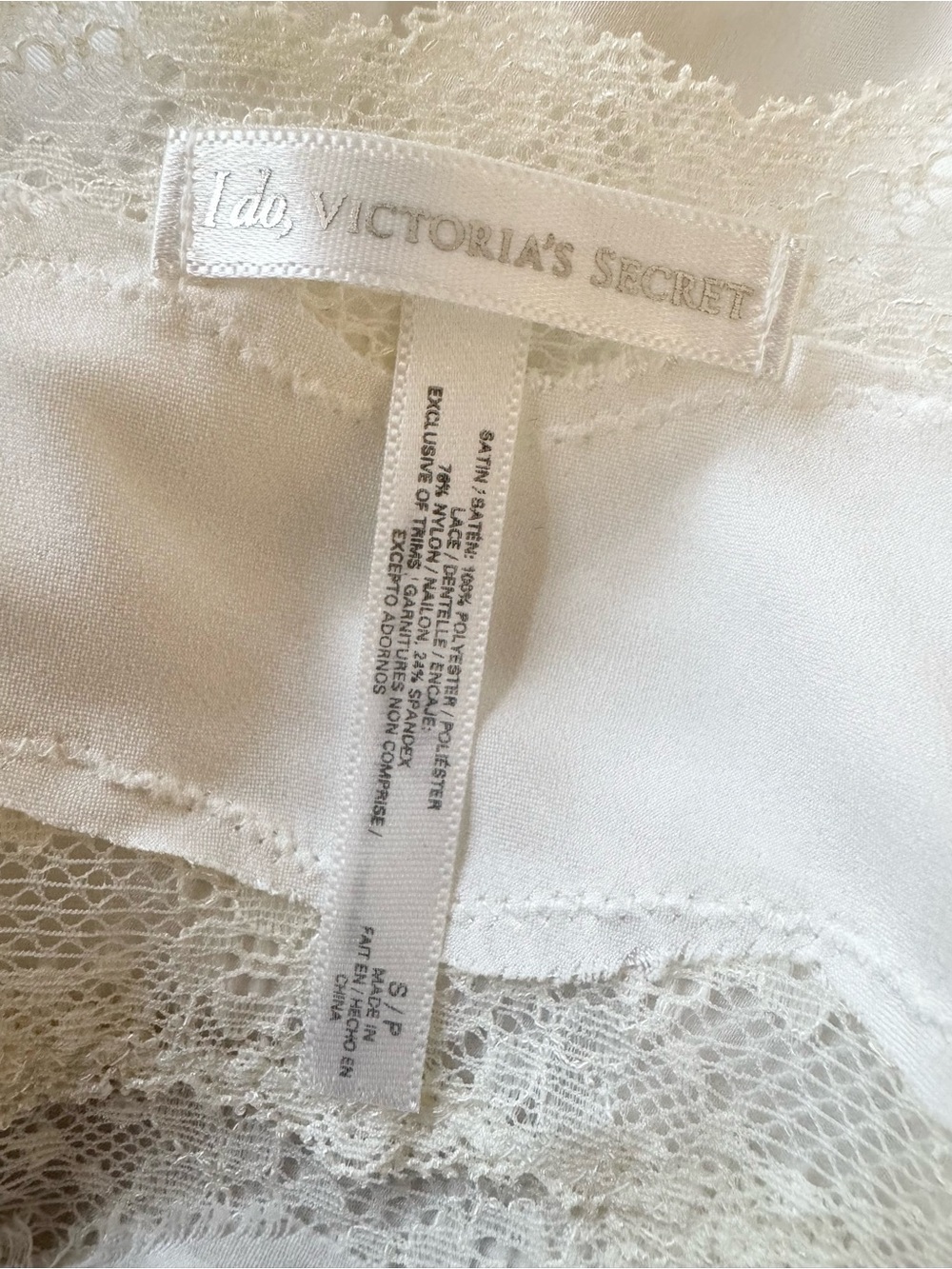 NWT Victoria's Secret "I Do" Bridal White Satin Lace Cutout Chemise Size S - Picture 8 of 9